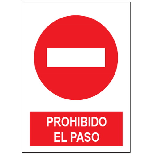 Señales de prohibición. Disponibles en poliestireno blanco de 1mm, vinilo adhesivo y aluminio blanco de 0,8mm. Medidas: 210x290mm, 300x400mm, 400x600mm.