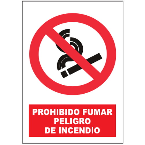 Señales de prohibición. Disponibles en poliestireno blanco de 1mm, vinilo adhesivo y aluminio blanco de 0,8mm. Medidas: 210x290mm, 300x400mm, 400x600mm.