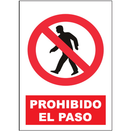 Señales de prohibición. Disponibles en poliestireno blanco de 1mm, vinilo adhesivo y aluminio blanco de 0,8mm. Medidas: 210x290mm, 300x400mm, 400x600mm.