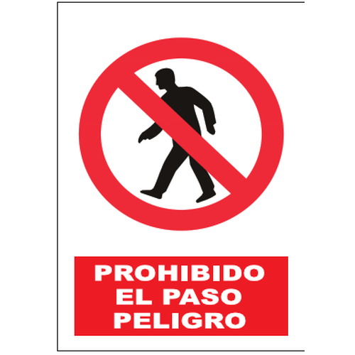 Señales de prohibición. Disponibles en poliestireno blanco de 1mm, vinilo adhesivo y aluminio blanco de 0,8mm. Medidas: 210x290mm, 300x400mm, 400x600mm.