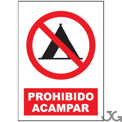 Señales de prohibición. Disponibles en poliestireno blanco de 1mm, vinilo adhesivo y aluminio blanco de 0,8mm. Medidas: 210x290mm, 300x400mm, 400x600mm.