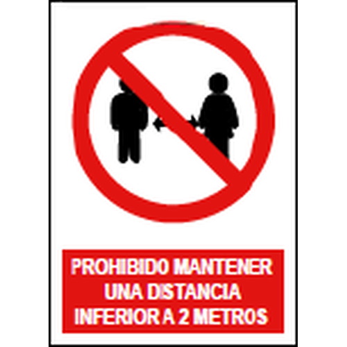 Señales de prohibición. Disponibles en poliestireno blanco de 1mm, vinilo adhesivo y aluminio blanco de 0,8mm. Medidas: 210x290mm, 300x400mm, 400x600mm.