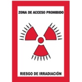 Zona de acceso prohibido Riesgo de irradiación RA18