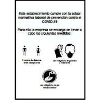 Señalización de seguridad para prevención de contagios 616 Señal covid-19 Establecimiento cumple norma prevención COVID-19