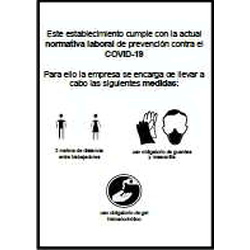 Señalización de seguridad para prevención de contagios 616 Señal covid-19 Establecimiento cumple norma prevención COVID-19