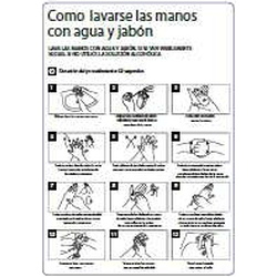 Señalización de seguridad para prevención de contagios 614 Señal covid-19 Como lavarse las manos con agua y jabón