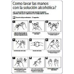 Señalización de seguridad para prevención de contagios 615 Señal covid-19 Como lavar las manos con solución alcohólica?