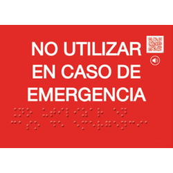 PVC Fotoluminiscente Clase A Braille 148x105mm BR-0264 Señal Braille PVC Clase A No usar caso Emergencia
