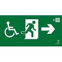 PVC Fotoluminiscente Clase A Braille 320x160mm BR-0246 Señal Braille PVC Clase A Ruta derecha