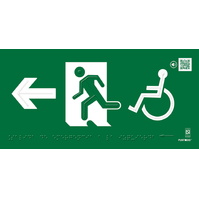 PVC Fotoluminiscente Clase A Braille 320x160mm BR-0247 Señal Braille PVC Clase A Ruta izquierda