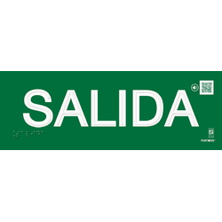 PVC Fotoluminiscente Clase A Braille 297x105mm BR-0249 Señal Braille PVC Clase A Salida