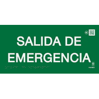 PVC Fotoluminiscente Clase A Braille 297x148mm BR-0248 Señal Braille PVC Clase A Salida emergencia