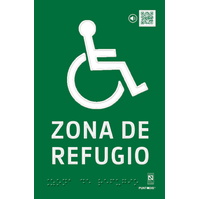 PVC Fotoluminiscente Clase A Braille 148x224mm BR-0251 Señal Braille PVC Clase A Zona de refugio