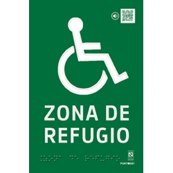 PVC Fotoluminiscente Clase A Braille 148x224mm BR-0251 Señal Braille PVC Clase A Zona de refugio