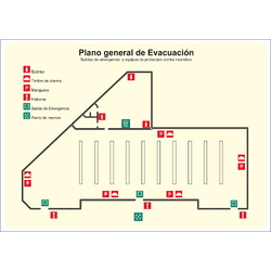 Señales de lucha contra incendios - Planos de evacuación fotoluminiscentes PVC Señales de lucha contra incendios Planos de evacuación fotoluminiscentes PVC