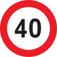 señal pilar parking valocidad máxima 40