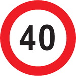 señal pilar parking valocidad máxima 40