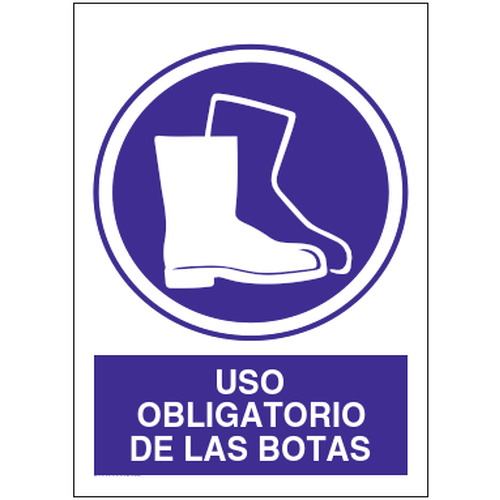 Señales de obligación y uso obligatorio en el trabajo. Disponibles en poliestireno blanco de 1mm, vinilo adhesivo y aluminio blanco de 0,8mm. Medidas: 210x290mm, 300x400mm, 400x600mm.