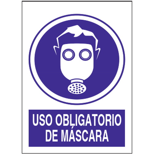 Señales de obligación y uso obligatorio en el trabajo. Disponibles en poliestireno blanco de 1mm, vinilo adhesivo y aluminio blanco de 0,8mm. Medidas: 210x290mm, 300x400mm, 400x600mm.