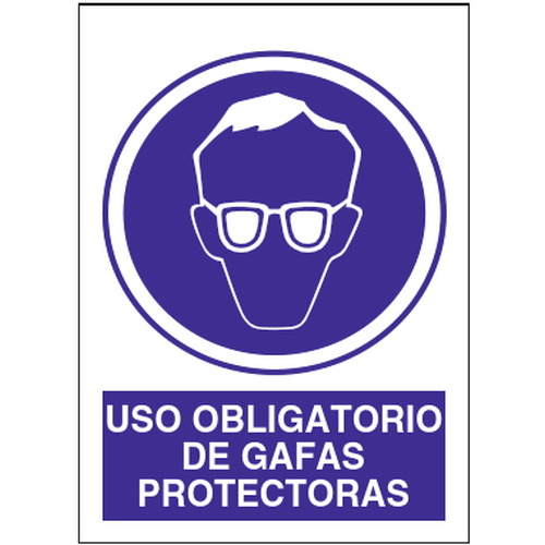 Señales de obligación y uso obligatorio en el trabajo. Disponibles en poliestireno blanco de 1mm, vinilo adhesivo y aluminio blanco de 0,8mm. Medidas: 210x290mm, 300x400mm, 400x600mm.
