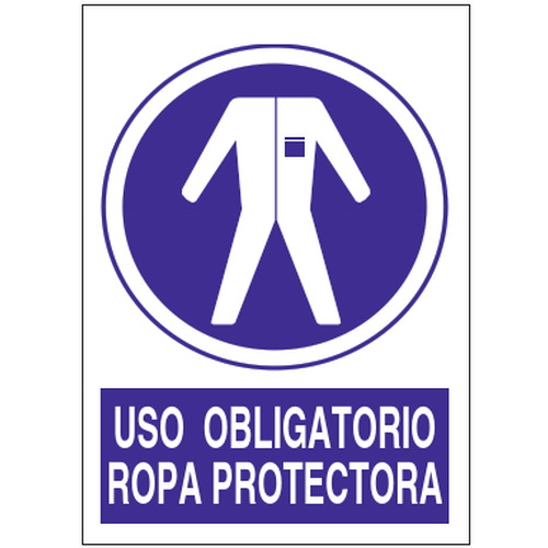 Señales de obligación y uso obligatorio en el trabajo. Disponibles en poliestireno blanco de 1mm, vinilo adhesivo y aluminio blanco de 0,8mm. Medidas: 210x290mm, 300x400mm, 400x600mm.