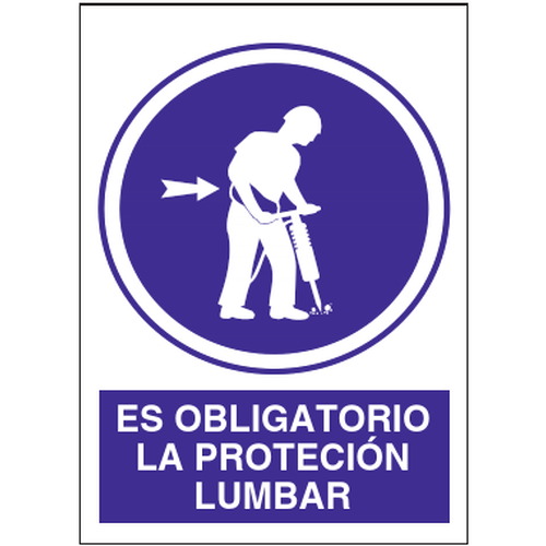Señales de obligación y uso obligatorio en el trabajo. Disponibles en poliestireno blanco de 1mm, vinilo adhesivo y aluminio blanco de 0,8mm. Medidas: 210x290mm, 300x400mm, 400x600mm.