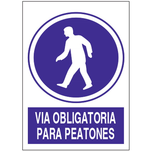 Señales de obligación y uso obligatorio en el trabajo. Disponibles en poliestireno blanco de 1mm, vinilo adhesivo y aluminio blanco de 0,8mm. Medidas: 210x290mm, 300x400mm, 400x600mm.