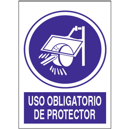 Señales de obligación y uso obligatorio en el trabajo. Disponibles en poliestireno blanco de 1mm, vinilo adhesivo y aluminio blanco de 0,8mm. Medidas: 210x290mm, 300x400mm, 400x600mm.