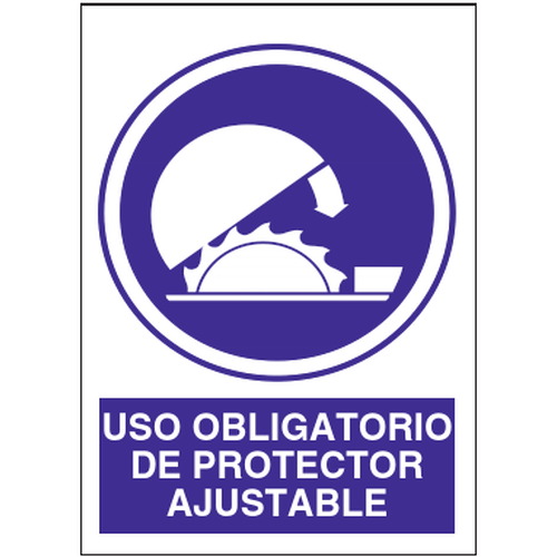 Señales de obligación y uso obligatorio en el trabajo. Disponibles en poliestireno blanco de 1mm, vinilo adhesivo y aluminio blanco de 0,8mm. Medidas: 210x290mm, 300x400mm, 400x600mm.