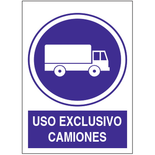 Señales de obligación y uso obligatorio en el trabajo. Disponibles en poliestireno blanco de 1mm, vinilo adhesivo y aluminio blanco de 0,8mm. Medidas: 210x290mm, 300x400mm, 400x600mm.