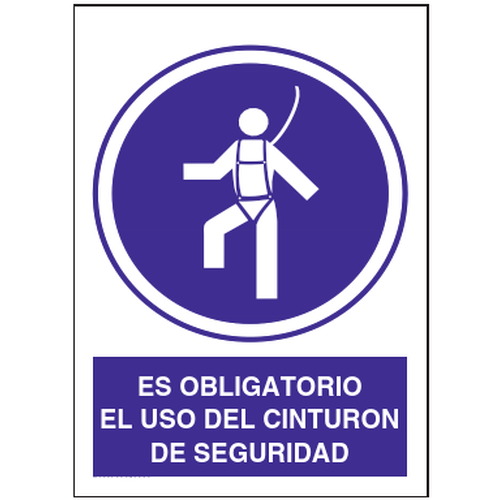 Señales de obligación y uso obligatorio en el trabajo. Disponibles en poliestireno blanco de 1mm, vinilo adhesivo y aluminio blanco de 0,8mm. Medidas: 210x290mm, 300x400mm, 400x600mm.