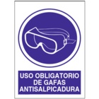SO829 Uso obligatorio de gafas anti salpicadura