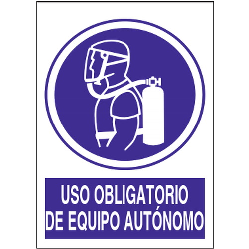 Señales de obligación y uso obligatorio en el trabajo. Disponibles en poliestireno blanco de 1mm, vinilo adhesivo y aluminio blanco de 0,8mm. Medidas: 210x290mm, 300x400mm, 400x600mm.