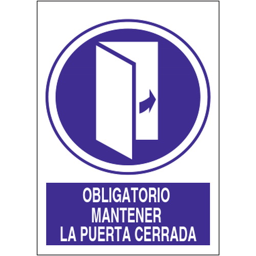 Señales de obligación y uso obligatorio en el trabajo. Disponibles en poliestireno blanco de 1mm, vinilo adhesivo y aluminio blanco de 0,8mm. Medidas: 210x290mm, 300x400mm, 400x600mm.