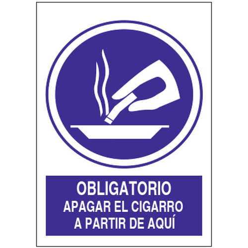 Señales de obligación y uso obligatorio en el trabajo. Disponibles en poliestireno blanco de 1mm, vinilo adhesivo y aluminio blanco de 0,8mm. Medidas: 210x290mm, 300x400mm, 400x600mm.
