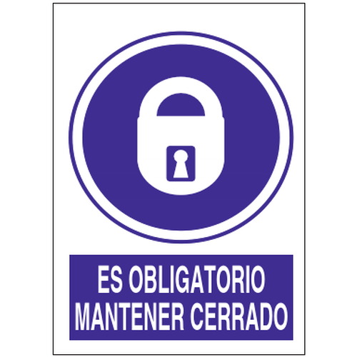 Señales de obligación y uso obligatorio en el trabajo. Disponibles en poliestireno blanco de 1mm, vinilo adhesivo y aluminio blanco de 0,8mm. Medidas: 210x290mm, 300x400mm, 400x600mm.