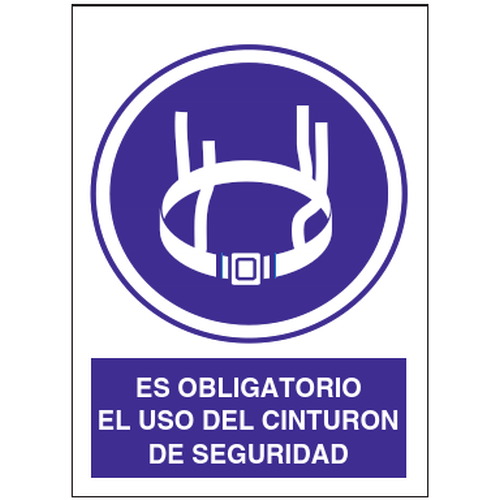 Señales de obligación y uso obligatorio en el trabajo. Disponibles en poliestireno blanco de 1mm, vinilo adhesivo y aluminio blanco de 0,8mm. Medidas: 210x290mm, 300x400mm, 400x600mm.