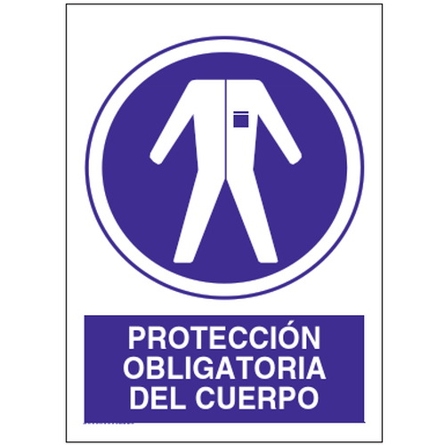 Señales de obligación y uso obligatorio en el trabajo. Disponibles en poliestireno blanco de 1mm, vinilo adhesivo y aluminio blanco de 0,8mm. Medidas: 210x290mm, 300x400mm, 400x600mm.