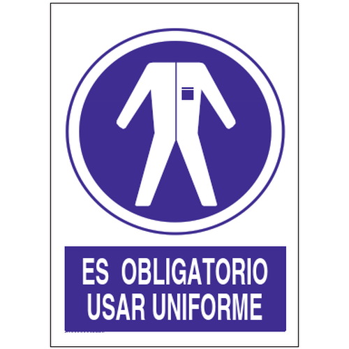 Señales de obligación y uso obligatorio en el trabajo. Disponibles en poliestireno blanco de 1mm, vinilo adhesivo y aluminio blanco de 0,8mm. Medidas: 210x290mm, 300x400mm, 400x600mm.