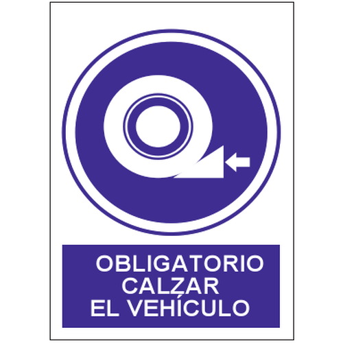 Señales de obligación y uso obligatorio en el trabajo. Disponibles en poliestireno blanco de 1mm, vinilo adhesivo y aluminio blanco de 0,8mm. Medidas: 210x290mm, 300x400mm, 400x600mm.