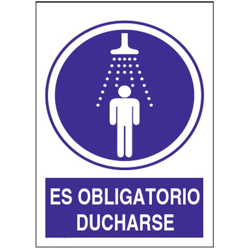 Señales de obligación y uso obligatorio en el trabajo. Disponibles en poliestireno blanco de 1mm, vinilo adhesivo y aluminio blanco de 0,8mm. Medidas: 210x290mm, 300x400mm, 400x600mm.