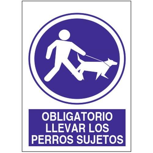 Señales de obligación y uso obligatorio en el trabajo. Disponibles en poliestireno blanco de 1mm, vinilo adhesivo y aluminio blanco de 0,8mm. Medidas: 210x290mm, 300x400mm, 400x600mm.