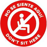 Vinilos distanciamiento social CAR-4 Vinilo adhesivo "NO SE SIENTE AQUÍ"