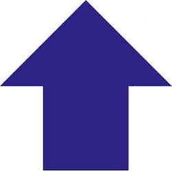 Señalización de seguridad para suelo con vinilo adhesivo 30030 Señal para suelo en vinilo adhesivo antideslizante de 130x130mm Flecha Azul