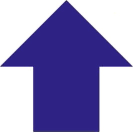 Señalización de seguridad para suelo con vinilo adhesivo 30030 Señal para suelo en vinilo adhesivo antideslizante de 130x130mm Flecha Azul