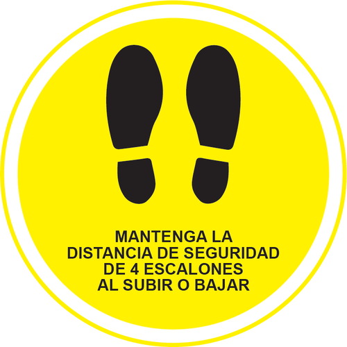 Señales para suelo en vinilos adhesivos antideslizantes de 300mm diámetro para centros escolares educativos (escuelas)