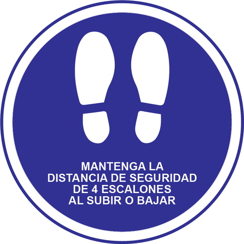 Señales para suelo en vinilos adhesivos antideslizantes de 300mm diámetro para centros escolares educativos (escuelas)