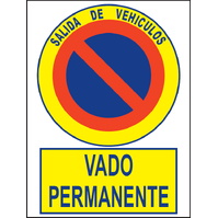 Carteleria variada 857 Cartel Vado permanente PE, 40x30cm