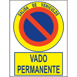Carteleria variada 857 Cartel Vado permanente PE, 40x30cm