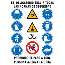 Cartelería para obras 960-L Cartel combinado multiobra Lona 700x1000mm